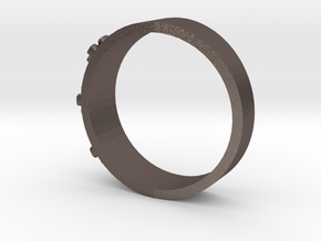 Flowerring in Polished Bronzed Silver Steel: 2.25 / 42.125