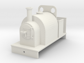 5.5 mm scale small saddle tank body with weatherbo in White Natural Versatile Plastic