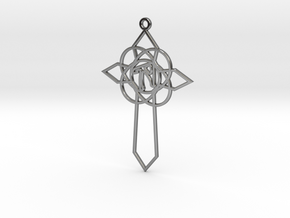 Personalised Celtic Cross Earring in Fine Detail Polished Silver