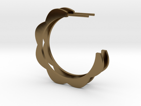 FLOWER POWER Hoop Earrings in Polished Bronze: Medium