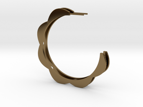 FLOWER POWER Hoop Earrings in Polished Bronze: Large