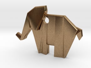 Origami elephant emphasis in Natural Brass