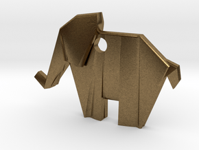 Origami elephant emphasis in Natural Bronze
