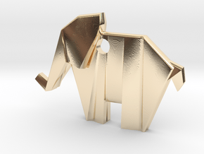 Origami elephant emphasis in 14k Gold Plated Brass