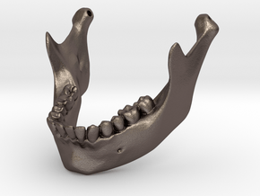 Human Mandible - 1/2 size in Polished Bronzed Silver Steel