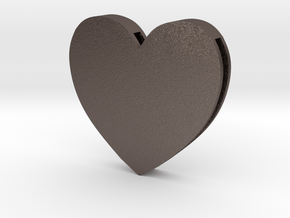 Choker Slide Letters (4cm) - Rebirth Heart in Polished Bronzed Silver Steel