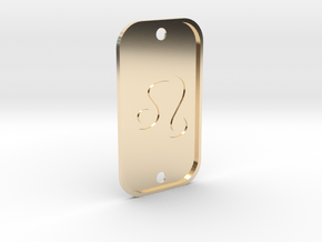Leo  (The Lion) DogTag V4 in 14k Gold Plated Brass
