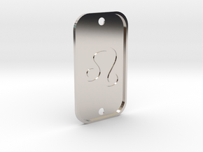 Leo  (The Lion) DogTag V4 in Rhodium Plated Brass