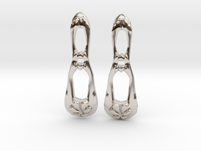 Drop Earring Dangles (Pair) in Rhodium Plated Brass