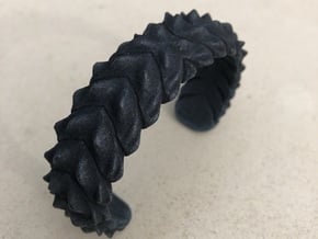 Hard Shred Cuff bracelet   Narrow  in Black PA12: Small
