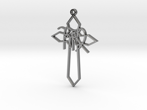 Personalised Astrological Cross Pendant in Fine Detail Polished Silver