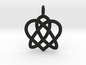 Celtic Heart pendant in Black Natural Versatile Plastic