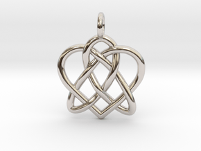 Celtic Heart pendant in Rhodium Plated Brass
