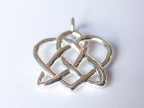 Celtic Heart pendant in Polished Silver