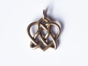 Celtic Heart pendant in Polished Bronzed Silver Steel