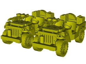1/87 scale WWII Jeep Willys 4x4 SAS vehicles x 2 in Tan Fine Detail Plastic