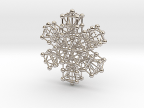 Snowflake of Life v 2.0 in Rhodium Plated Brass
