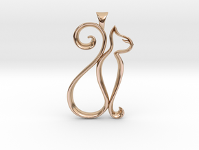 The Cat Necklace in 14k Rose Gold Plated Brass