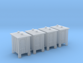 4 pcs N scale signal relay box on sprue in Tan Fine Detail Plastic