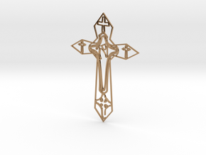 Personalised Cross Artwork in Polished Brass