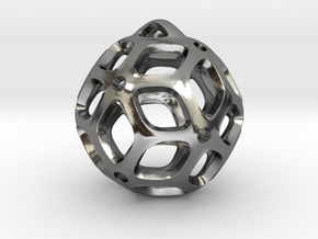 View of spherical games - part two. Pendant in Polished Silver