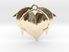 Dolphin Heart in 14k Gold Plated Brass