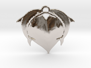 Dolphin Heart in Rhodium Plated Brass