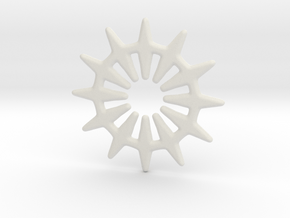 12 pointed star geometric base shape in White Natural Versatile Plastic
