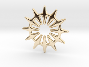 12 pointed star geometric base shape in 14K Yellow Gold