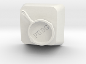 PUBG Frying Pan Keycap in White Natural Versatile Plastic