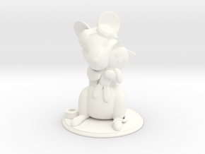 Mouse with Stuffed Cat - Mechanic version in White Processed Versatile Plastic