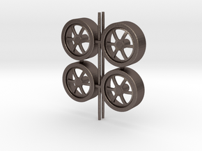 Wheels 6-spoke in Polished Bronzed Silver Steel