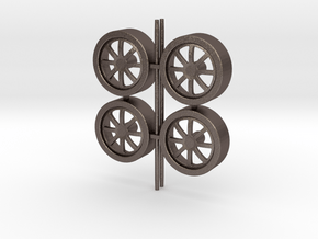 Wheels 8-spoke in Polished Bronzed Silver Steel