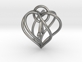 My Heart is Yours pendant, interlocking Initial A in Natural Silver (Interlocking Parts)