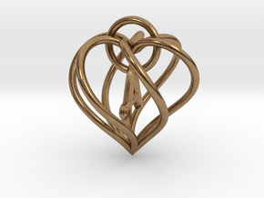 My Heart is Yours pendant, interlocking Initial A in Natural Brass (Interlocking Parts)
