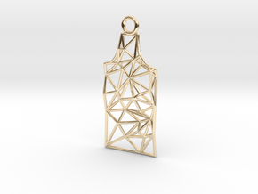 Amsterdam Canal House Wireframe Pendant in 14k Gold Plated Brass