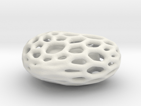 Voronoi heart with one heart inside in White Natural Versatile Plastic: Small