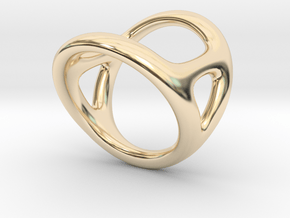 Ring for Diane d13 d15-4 L18 in 14k Gold Plated Brass