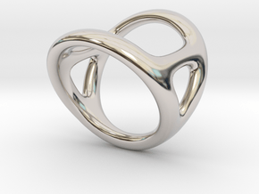 Ring for Diane d13 d15-4 L18 in Rhodium Plated Brass
