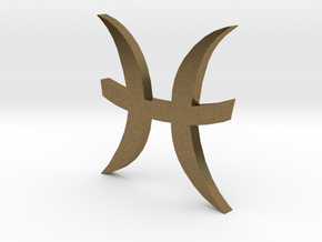 Pisces (The Fish) Symbol in Natural Bronze