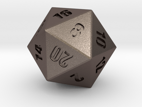 D20 - Simple in Polished Bronzed Silver Steel