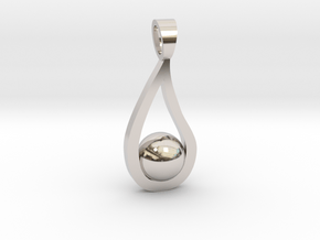 Drop [pendant] in Rhodium Plated Brass
