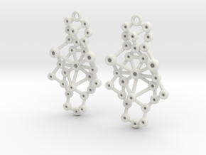 Amorphe Molecular Earrings - Chemistry Jewelry in White Premium Versatile Plastic