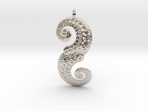 Double Spiral in Rhodium Plated Brass