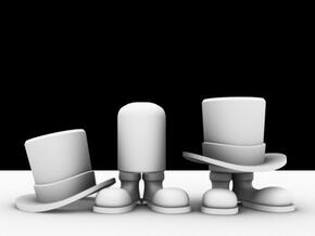 Well Hatted Gentleman in White Natural Versatile Plastic