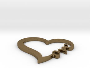 LOVE pendant in Polished Bronze