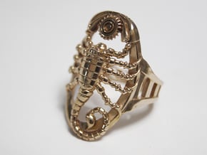 Mech Scorpion Ring Size 13.5 in Polished Bronze