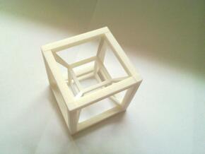 Hypercube in White Natural Versatile Plastic