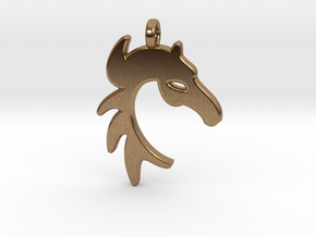 HORSE PENDANT in Natural Brass