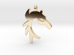 HORSE PENDANT in 14k Gold Plated Brass